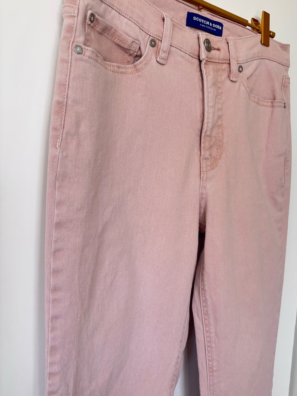 Scotch & Soda| Zalmroze Straight Leg High Waist Denim Jeans Rose-gold Pink Sz 4 - Picture 4 of 9